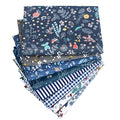 Aubliss 8pcs Fat Quarter Fabric Bundles 20'' x 20'' Cotton Craft Fabric - color: Navy Floral