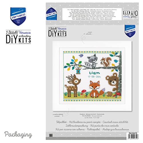 Vervaco Counted Cross Stitch Kit Forest Animals 11.2" x 9.6"