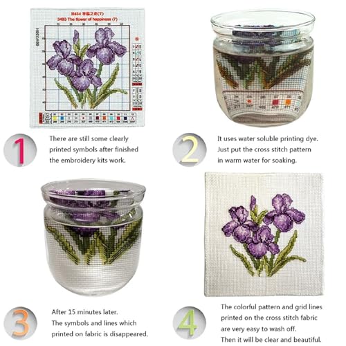 Magxvouy Cross Stitch Kits Stamped Full Range of Embroidery Kits,Cross Stitch Patterns Needlework Kits for Beginners 11CT Printed Kits&Mountain and River Deer 16x20 inch - color: Artcolor27