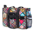 TOPDesign Utility Water Resistant Tote Bag with 13 Pockets, Zipper Closure - color: Yoga, size: Large