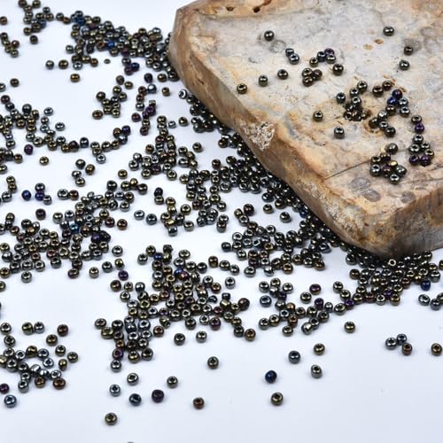 8/0 3mm Tiny Brown Glass Seed Beads for Jewelry Making Japanese Round rocailles DIY Craft Approx.1600Pcs - color: Brown, size: 3mm 8/0