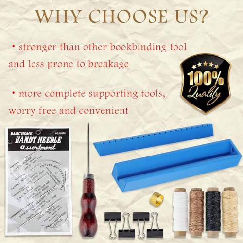 ARSTBETY Complete Book Binding Kits, Bookbinding Supplies - color: Blue