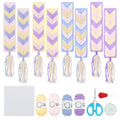 FREEBLOSS 8 Set DIY Plastic Canvas Bookmarks Cross Stitch Sheets for Crafts Bookmark Making Kit for Women Friends Gift