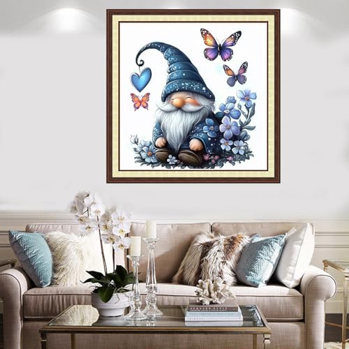 Findvoor Counted Cross Stitch Kits for Adults Full Range of Cross Stitching Embroidery Unprinted Pattern for Beginners, 11CT Needlepoint Kit Patterns Embroidery Kits-Colorful Butterfly Dwarf 18x18inch - color: ColorCraft18