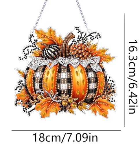 ARPADAMO Pumpkin Diamond Art Kits for Adults, Acrylic Hanging Suncatcher - color: DP05089