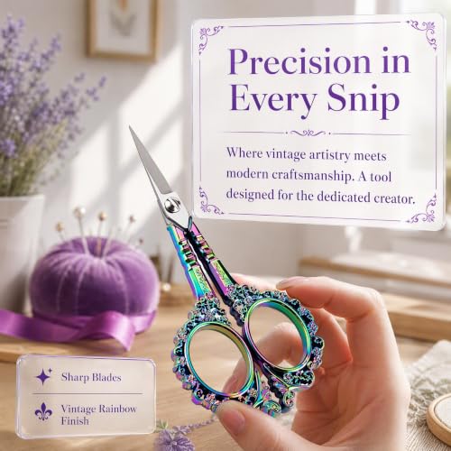 Embroidery Scissors 4.5 Inch Stainless Steel Rainbow - size: 4.5 x 2.25 inch