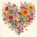 niurenmaoyi Stamped Cross Stitch Kits for Beginners,Counted Embroidery Craft Kits for Adults,Needlepoint Kits for Adults,Heart Flower Wall Art 13.8X13.8In - color: Cross Stitch Kits0111-03