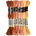 70 Yards 8 Skeins Gradient 6 Strands Neutral Earth Tones Variegated Embroidery Floss Cross Stitch Polyester String Thread Friendship Bracelet Threads Bulk for Hand Sewing Making Craft Supply - color: Neutral Earth Tones, size: 70 Yards