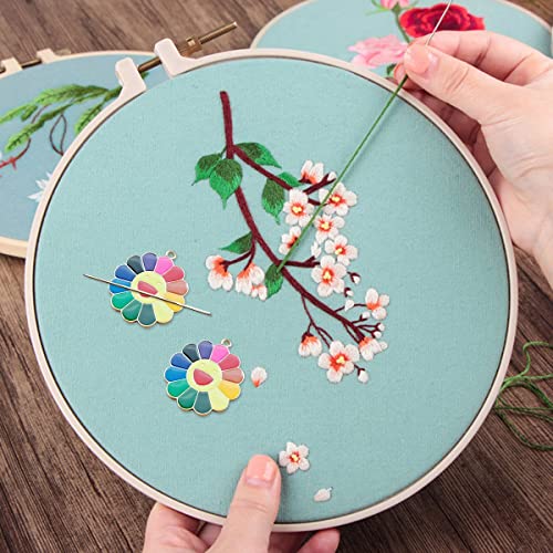 2 Pieces Classic Sun Flower Magnetic Needle Minder for Cross Stitch, Keepers Sewing and Embroidery Kit，Set of Pin Holders Crafts Needlework Supplies (csljmy20220723-0007)