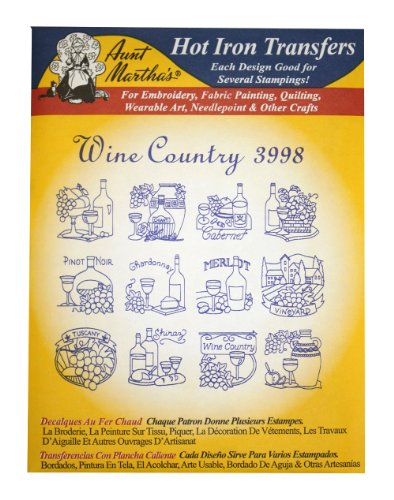 Aunt Martha's Iron On Transfer Patterns for Stitching, Embroidery or Fabric Painting, Patterns for Tea Towels/Kitchen Decor, Set of 5