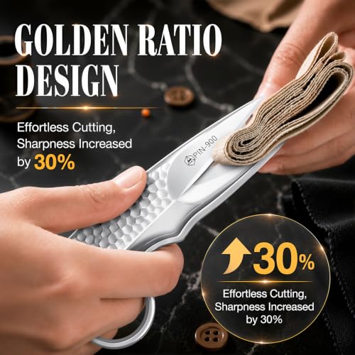 Premium Sewing Scissors, Sharp Precision Thread Snips with Stainless Steel Blades, Upgrade Small Craft Scissors with Silver Hammered Handle for Embroidery, Quilting, Fabric, & DIY Projects - color: Silver, size: 4.6 Inch