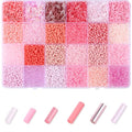 7500Pcs Pink Glass Seed & Tube Bugle Beads Kit for Embroidery and Craft - color: E-Pink