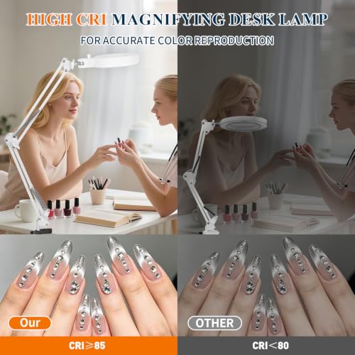 2200 Lumens 12X 30X Esthetician Magnifying Lamp, 3-Axis Magnifier - color: White, size: 12X 30X