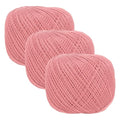 MECCANIXITY Crochet Thread Pearl Cotton Size 3 Dark Pink 3 Rolls 164 Yards for Crocheting Tatting Knitting Embroidery Sewing - color: Dark Pink
