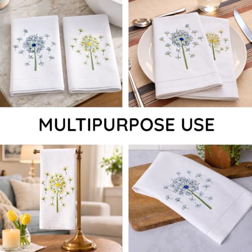 Bathroom Hand Towels Set of 2, Yellow Purple Dandelion - color: 1155 - Yellow Purple Dandelion