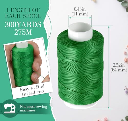 12 Color Sewing Thread Kit, 300 Yards Yards Each Spools - color: 12 Colors,300yd