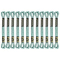 12 Skeins Embroidery Floss, Light Green Metallic Embroidery Thread Polyester Cross-Stitch Threads for Hand Embroidery String Art DIY Creation - color: Light Green