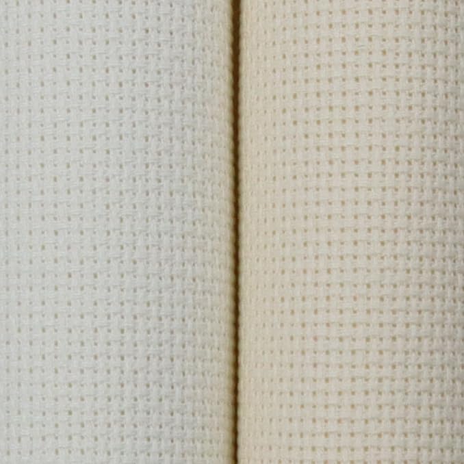 KCS 2 pc of 15" x 18"(38cmx45cm) 18 Count Cross Stitch Cotton Aida Cloth Needlework Fabric Box (Antique White+Cream, 18CT) - color: Antique White+cream, size: 18CT