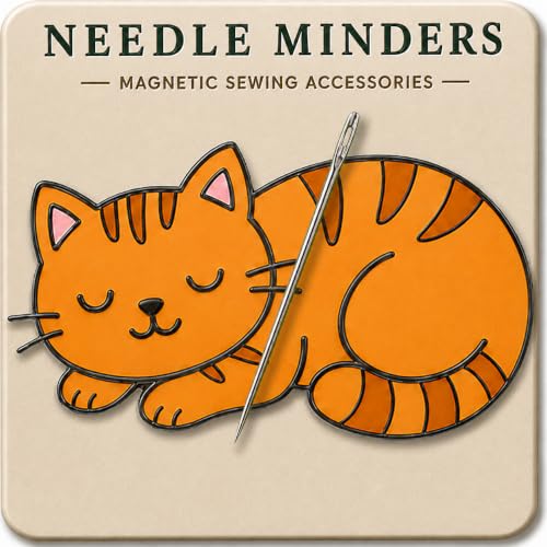Kraftex Magnetic Needle Minder. Needleminder for Embroidery & Sewing. Cute Needlepoint Accessories. Magnetic Needle Holder for Cross Stitch. Cute Magnet Pin Gift, Orange Cat - color: Orange Cat