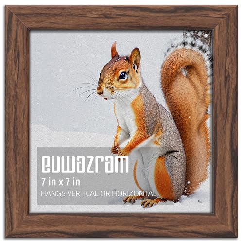 Rustic Walnut 7x7 Frame - Single Frame, 7 x 7 Poster Frame for Artwork, Puzzles, Photos and Movie Posters Picture Frames - size: 7" x 7"