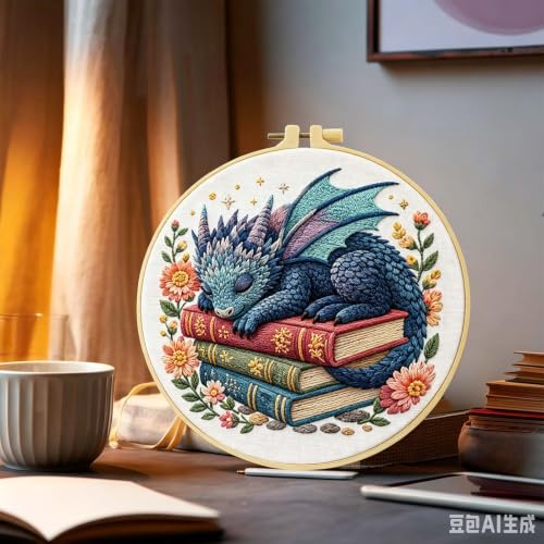 niurenmaoyi Dragon Embroidery Kit for Beginners,Sewing Kit for Adults - color: Embroidery Kits-0621-15