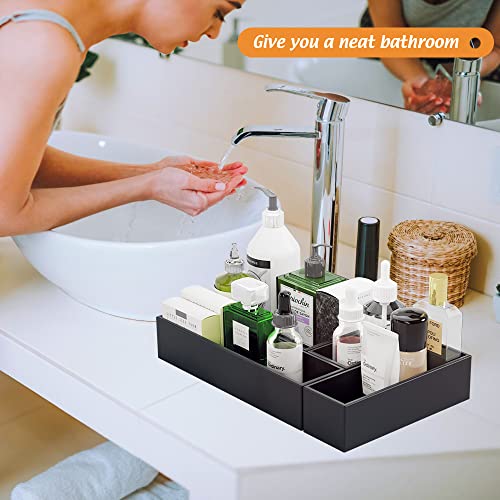 Black Bamboo Drawer Organizer 6"x 3", Utensil Holder for Kitchen Drawer - color: Black, size: 6*3*2.5 inch