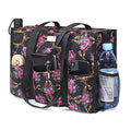 TOPDesign Utility Water Resistant Tote Bag with 13 Pockets, Zipper Closure - color: Baroque Cloves, size: Medium