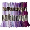 16 Skeins 140 Yards Gradient Purple Embroidery Floss 6 Ply Cross Stitch Threads Polyester Embroidery Thread for Sewing Making DIY Birthday Wedding Stitching Art Creation - color: Purple