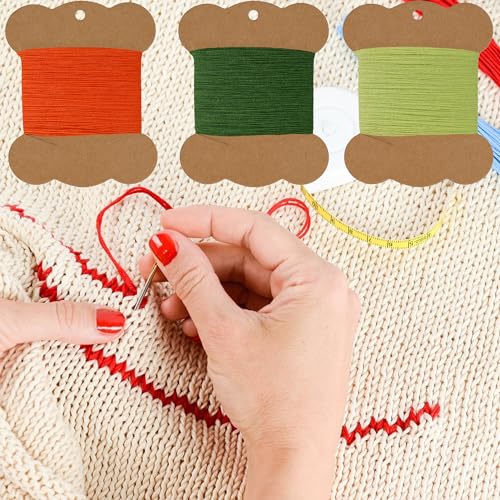 Darning Thread,Wool Embroidery Thread 50m Each Spool X 20Pcs,Darning Wool Blend Thread for Embroidery, Hand Sewing DIY,Machine Sewing,42S/2 (Colour B) - color: colour B