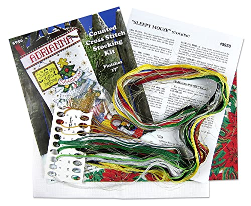Design Works Crafts Sleepy Mouse Counted Cross Stitch Stocking Kit, Multi, Pest Repeller v.323