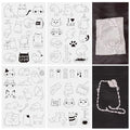 Magibeads 57 Patterns Cat Water Soluble Embroidery Patterns Kitten Paw Print Cartoon Animal Pet Stick and Stitch Transfer Embroidery Paper for Hand Sewing Beginners Starter Adult - color: Cat