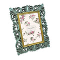 Laura Ashley 4x6 Light Blue w/Gold Resin Scroll Design Picture Frame - color: Light Blue with Gold, size: 4x6