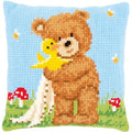 Vervaco Stamped Cross Stitch kit Cushion Popcorn&Soufflé The Duck, DIY - color: N\a