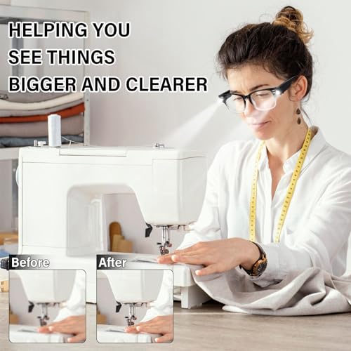 3Pack Reading Glasses with Light and Magnifier Bright Led Readers with Lights Blue Light Blocking Lighted Eye Glasses - color: Style 2