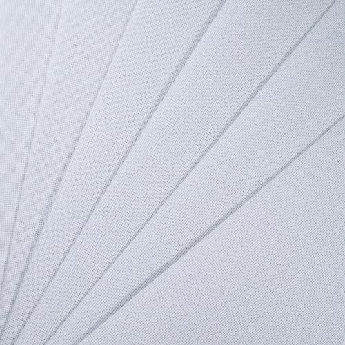 KCS 6 pc of 12" x 18" 30cmx45cm high Count Counted Cotton Aida Cloth Cross Stitch Fabric (25CT,White) - color: White, size: 25CT