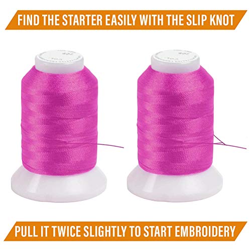 63-Color Polyester Machine Embroidery Thread, 1,100 Yards Each - size: 1100 Yards