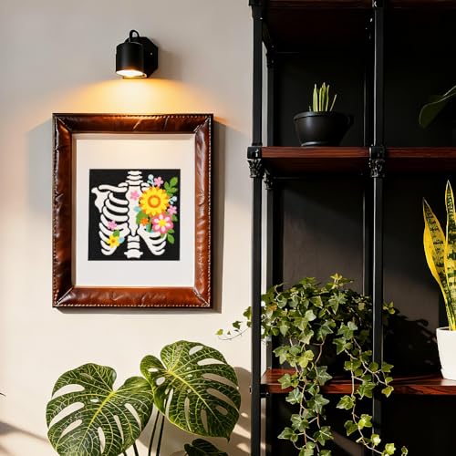 DOODLREAM Skeleton Ribcage Punch Needle Kit for Beginner 9.4" x 9.4" - color: Skeleton Ribcage