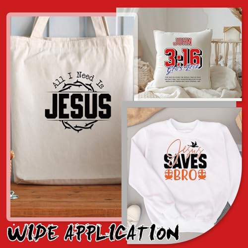 Dazoratix Christian Iron on Transfers - 20 Sheets Jesus Bible Verse DTF Ready to Press Religious Faith God Heat Patches Stickers Vinyl Decals for Men T Shirts Clothes Pillow Bag DIY Crafts Decorations - style: Christian Jesus