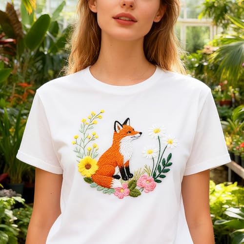ORIGACH 4 Sheets Animal Water Soluble Embroidery Patterns Stabilizers - color: Forest Animal