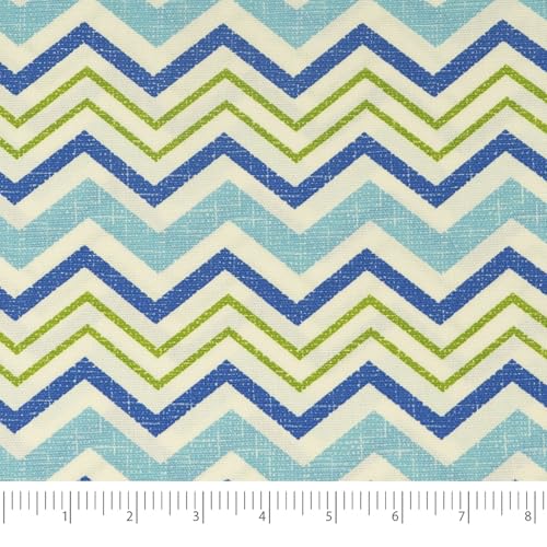Stitch & Sparkle 100% Cotton Duck Cloth Print 45" Wide, DIY Project, Craft & Quilt Fabric for Sewing, Upholstery Home Décor, Cut by the Yard, Chevron Azure - color: Chevron Azure, size: Cut by the yard