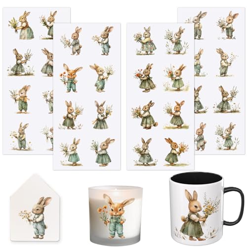 32 PCS Cute Bunny UV DTF Cup Wrap Stickers - style: Cute Bunny