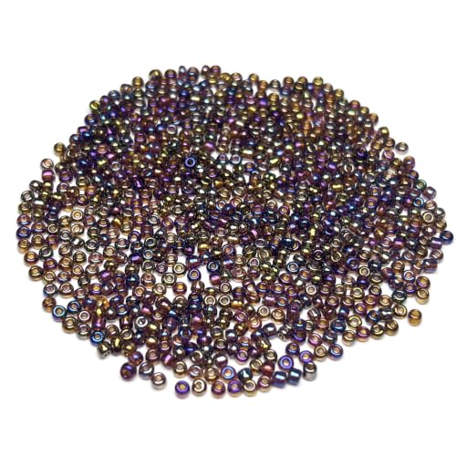 GLRXMX 2100Pcs Glass Beads 2mm Round Seed Beads for Jewelry Making - color: coffee