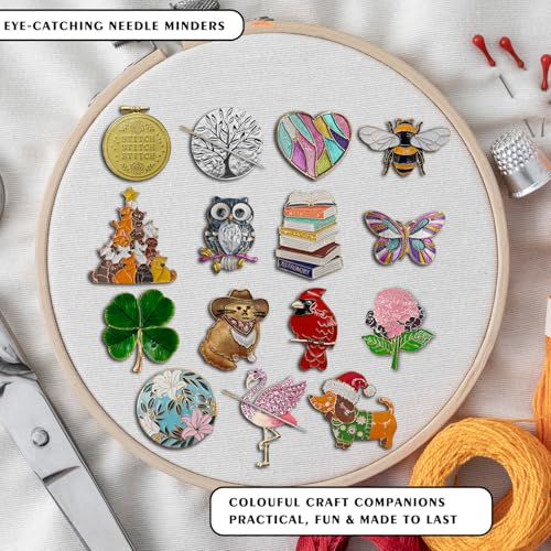 Needle Minder Magnet, Magnetic Needle Minder, Needle Minders Magnetic Cross Stitch Accessories, Magnetic Needle Holder, Life Tree, Butterfly, Cats, Owl, Heart (Lily) - size: Lily