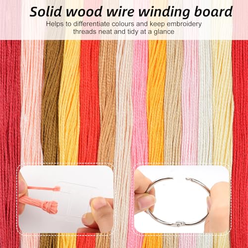 53 Pcs Clear Acrylic Embroidery Floss Drops,Hinged Ring Thread Bobbins for Cross Stitch Sewing,Organizers for Thread Storage DIY Craft Supplies(Style B) - size: Size B