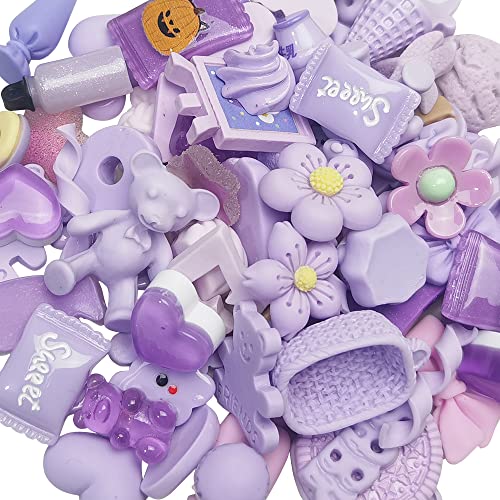 Chenkou Craft 50pcs Lots Mix Assorted Purple Craft DIY Flatbacks Resin Flat Back Buttons Scrapbooking (Purple) - color: Purple