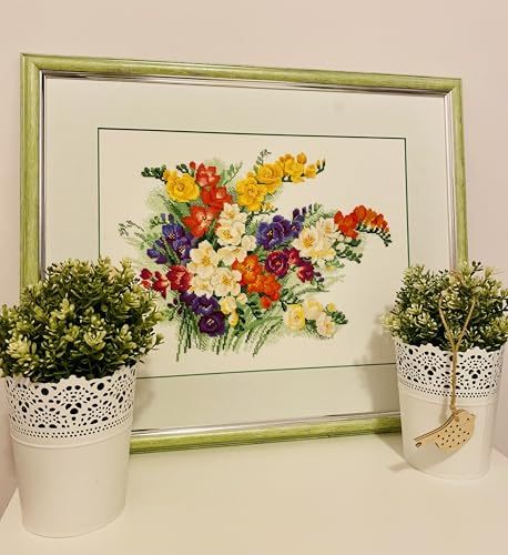 RIOLIS 1561 Freesia Counted Cross Stitch Kit 15.75 x 11.75 in