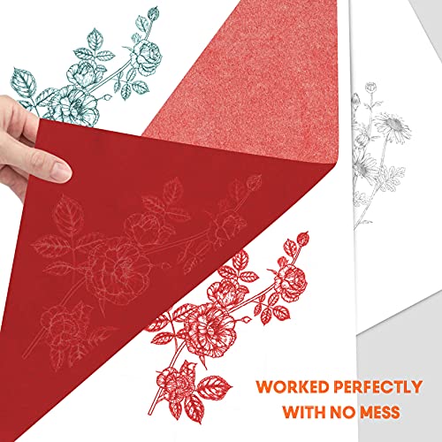 PSLER Red Carbon Paper for Tracing - 30Pcs Graphite Transfer Paper, A4 - color: red