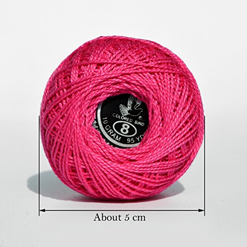 Crochet Thread Cotton Yarn Threads Balls 90 Balls Popular Rainbow Colors of Size 8 Le paon 95 Yards Balls 8550 Yards 100% Long Staple Cotton Mercerized Cotton