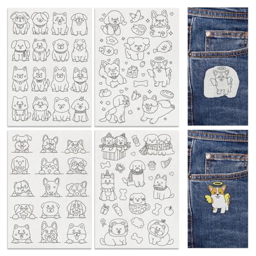 46Pcs Cute Puppy Dog Water Soluble Hand Sewing Stabilizers - style: Dog