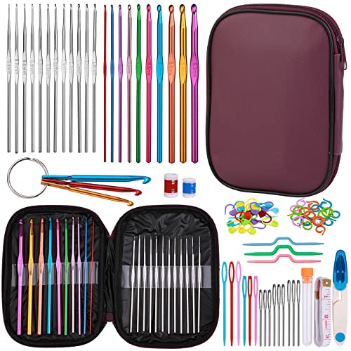 Zlulary 86 PCS Crochet Hook Set, Crochet Needles for Yarn